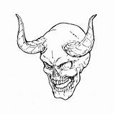 Skull Demon Drawing Devil Drawings Blk Paintingvalley Shirt Designs Teepublic Front sketch template