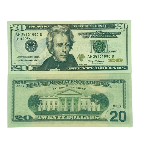 realistic replica prop money double sided full print fake dollar pla