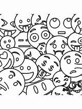Emoji Kleurplaat Emojis Kleurplaten Emotki Kolorowanki Emijis Smileys Smiley Squishies Emoticons sketch template
