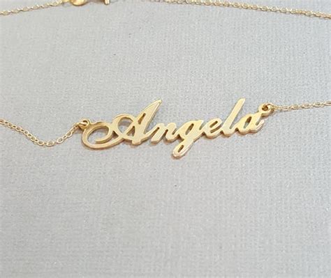 custom carrie 14k gold name necklace chain included
