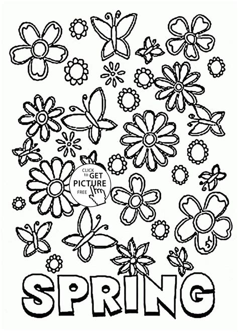 spring flowers coloring page  kids seasons coloring pages