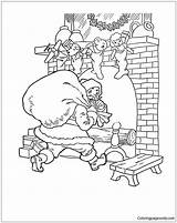 Chimney Santa Pages Goes Coloring Color Print sketch template