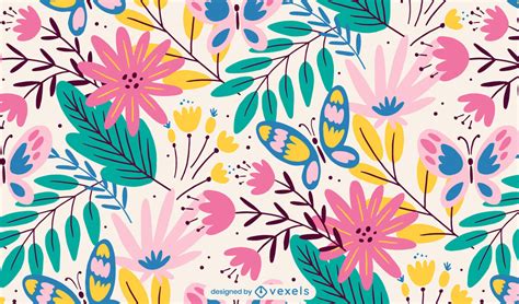 spring floral pattern design vector