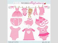 Baby Girl Clothes Cute Digital Clipart by JWIllustrations on Etsy