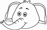 Elephant Coloring Pages Face Printable Getdrawings Color Getcolorings sketch template