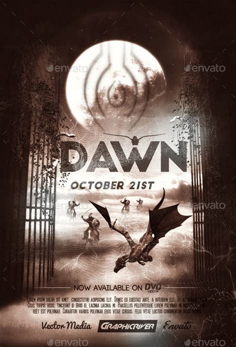 dawn  poster  vectormedia graphicriver