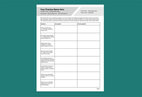 sexual boundaries worksheet pdf therapybypro