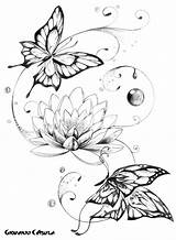 Butterfly Tattoo Flower Lotus Drawing Flowers Butterflies Tattoos Google Designs Search Sleeve Loto Di Tatuaggi Drawings Trends Mandala Fiori Farfalle sketch template