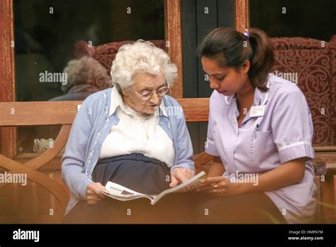 care assistant  peoples home  res stock photography  images alamy