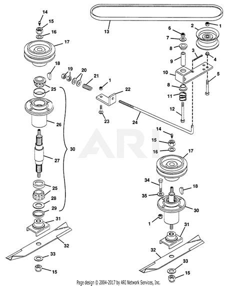gravely 888005 000101 40 deck pro series parts diagram for mower