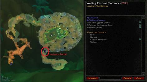 Wailing Caverns Classic Map Time Zones Map World