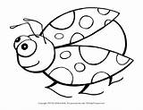 Coloring Bug Lady Pages Ladybug Printable Clipart sketch template