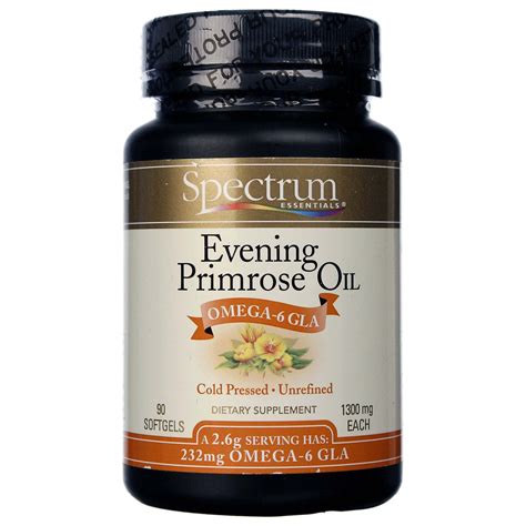spectrum essentials organic evening primrose oil  mg