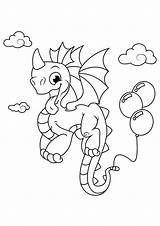 Drache Dragon Malvorlage Drago Draak Luftballons Palloncini Tulamama Ballonnen Pokemon Ausdrucken Kleurplaten Stampare Printen Große Abbildung sketch template