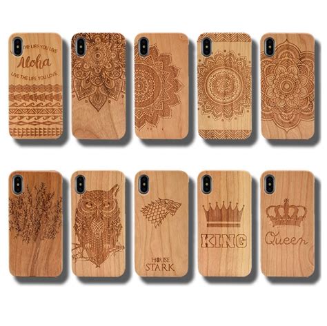 laser engraving real wood cell phone case  iphone xs max xr    wooden unique shock