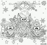 Coloring Pages Adult Owl Christmas Owls Colouring Cute Choose Board Printable sketch template