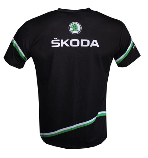 skoda t shirt with logo and all over printed picture t