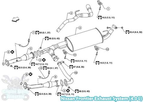 nissan frontier exhaust system diagram   engine