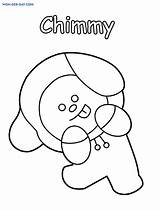 Bt21 Chimmy Coloring Pages Bt Wonder Printable Dance Puppy sketch template