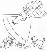 Embroidery Sunbonnet Sue Bonnet Patterns Coloring Pages Patchwork Bonnie Sun Visit Vintage Redwork sketch template