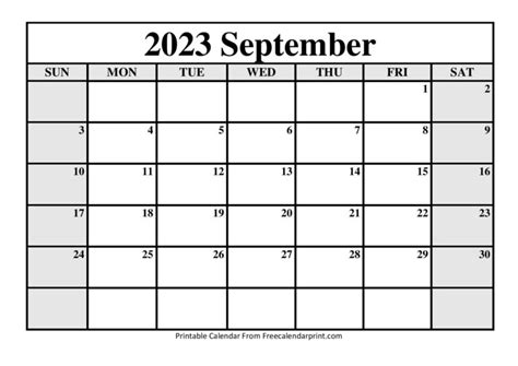 september  calendar printable  template   calendar