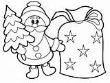 Christmas Coloring Pages Printable Santa Kids Colors Claus Sack Pack Tree sketch template