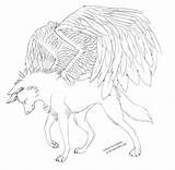 Wolf Winged Coloring Lineart Pages Wolves Clipart Deviantart Color Adult Drawings Line Drawing Sketch Anime Base Cool Female Webstockreview Sketches sketch template