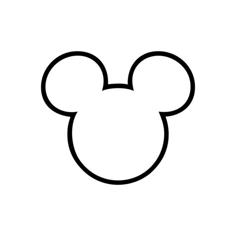 mickey mouse  silhouettes outline head digital  etsy