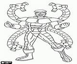 Octopus Coloring Pages Spiderman Doctor Marvel Dr Supervillains Oncoloring Enemy Doom Avengers sketch template