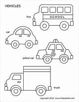 Vehicles Printable Cars Coloring Pages Templates Shapes Book Firstpalette Car Transportation Color Printables Truck Bus Basic Patterns Police School Theme sketch template