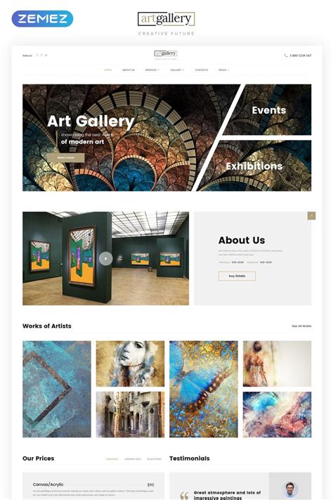 website home page design  art galleries tully design