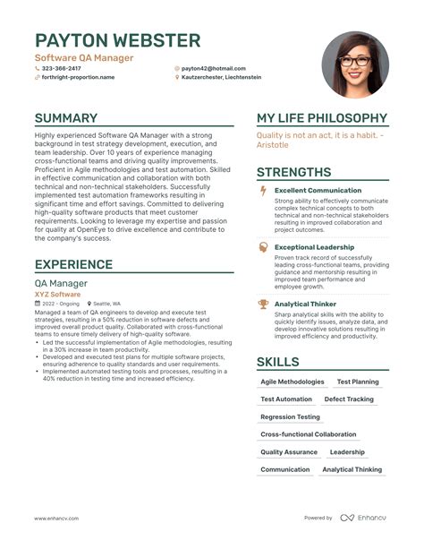 software qa manager resume examples   guide