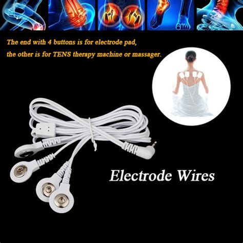 2 5mm Head 4 Way New Electrotherapy Electrode Lead Electric Shock Wires