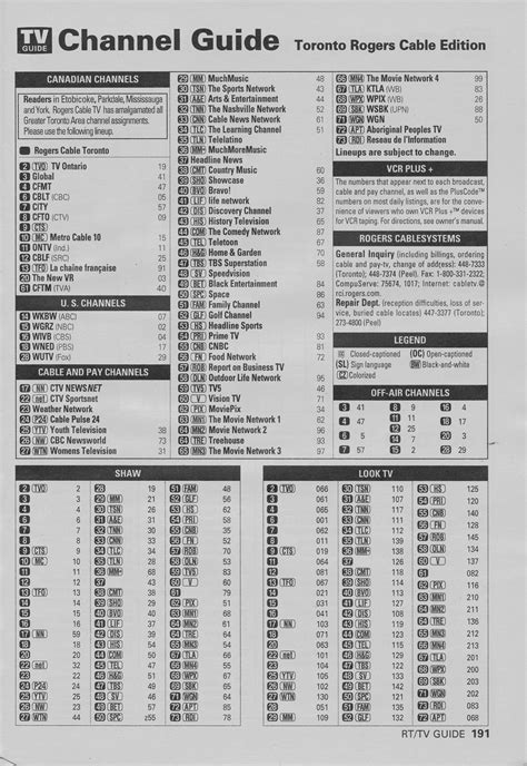 vintage channel guide  toronto rogers cable edition  tv guide june