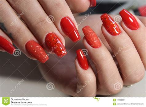 Beautiful Red Nails Stock Image Image Of Stylish Color