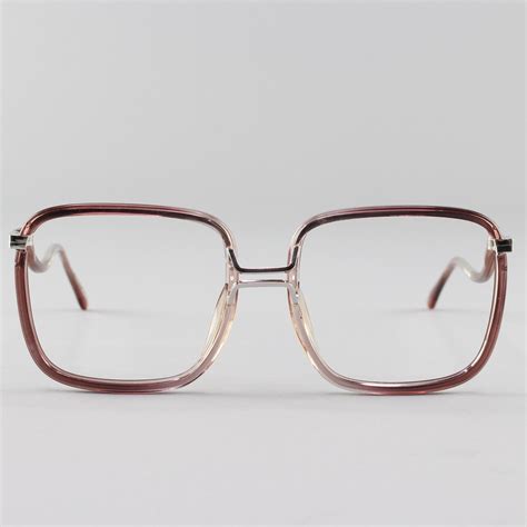 1970s Vintage Eyeglass Frame 70s Glasses Square Gray Etsy