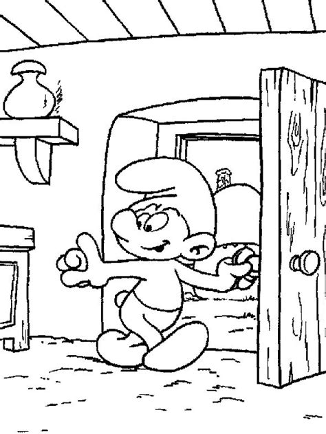 pin  smurfs coloring pages