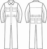Overalls Vector Front Back Work Pushinka sketch template