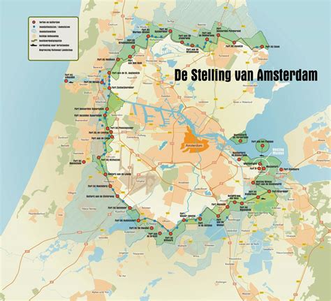 stelling van amsterdam defense   amsterdam   km ring  batteries fortifications