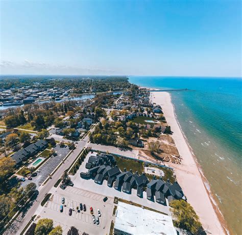 summertime  south haven beach drone photography michigan etsy