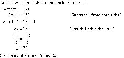 consecutive numbers definition algebra