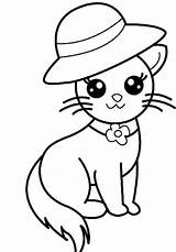 Kucing Mewarnai Pages Hewan Lucu Anak Tk Warna Bertopi Digambar Paud Cantik Gatos Sketsa Imut Cara Lengkap Menggambar Kunjungi Banyak sketch template