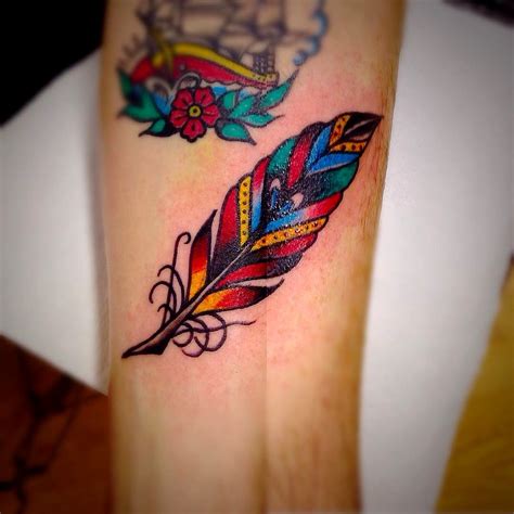 Colorful Feather Tattoo Design Feather Tattoo Design Feather Tattoos