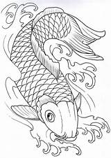 Tattoo Outline Koi Fish Drawing Designs Line Coloring Tattoos Vikingtattoo Outlines Stencil Deviantart Stencils Drawings Carp Japanese Printable Pages Tribal sketch template