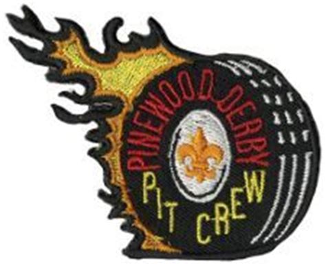 pinewood derby pit crew emblem  em scouts pinterest ems