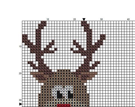 christmas reindeer cross stitch pattern pdf easy holiday deer etsy in