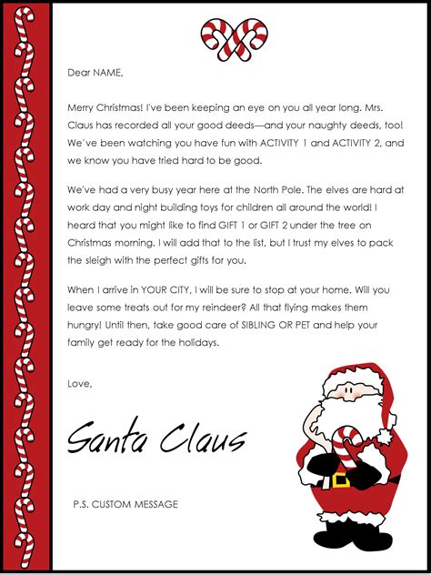 Free Letters From Santa Template 2023