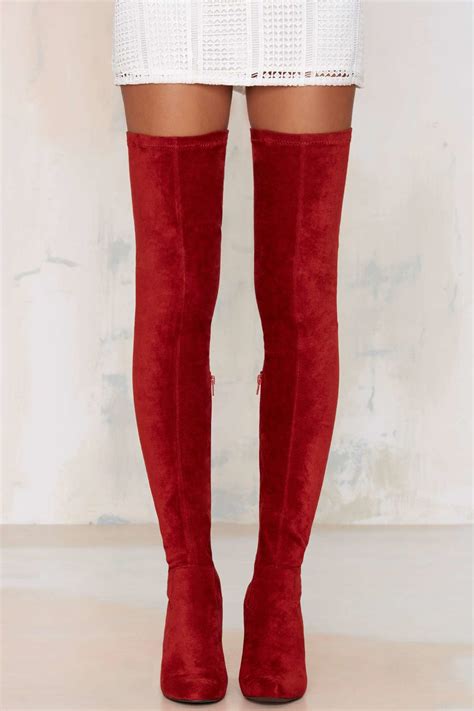 lyst jeffrey campbell perouze thigh high boot rust in red