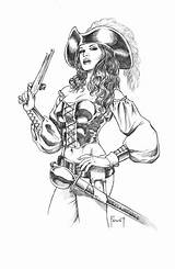 Pirate Coloring Pages Woman Girl Female Deviantart Tattoo Drawings Drawing Adult Mitchfoust Print Tattoos Pirates Poling Jeff Color Public Pencil sketch template