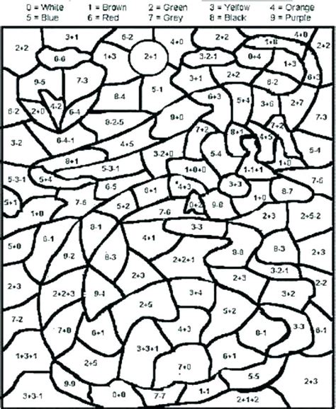 math coloring sheets  grade color  number printable